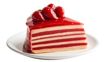 Strawberry layered cake transparent isolated png