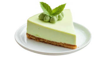 Matcha green tea cheese cake transparent isolated png
