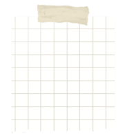 Square Grid Line Paper with Beige Tape No Background png