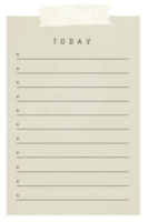 Tan Beige Planner Sticky Note with Lined Bullet Point Checklist No Background png