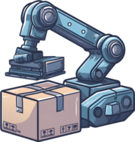 A robot and a box with a robot on top png