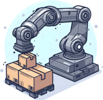 A robot is loading boxes onto a pallet png