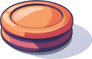 An orange and purple button on a white background png