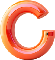 The letter c in orange and red png