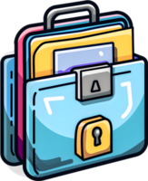 A folder with a lock and files inside png