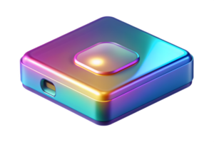 A colorful cube with a button on it png