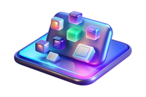 A colorful cube with a bunch of different colored cubes png