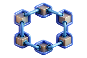 uma azul e cinzento hexágono com uma cadeia png