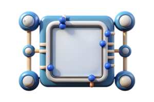 Isometric Flat AI Driven Algorithmic Border Frame concept as A minimalistic border frame with algorithmic patterns on the left and right sides leaving the center as copy space. The png