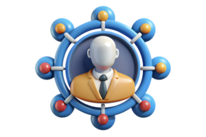 A man in a suit and tie is surrounded by circles png