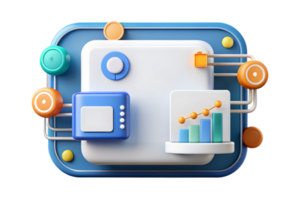 Isometric Flat AI Powered Data Stream Frame concept as A clean border frame featuring dynamic data streams on the left and right sides creating a flowing effect with ample copy spa png