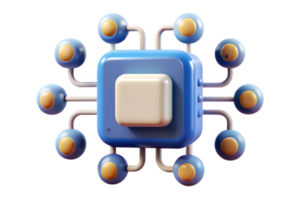 Isometric Flat AI Powered Digital Twin concept as A minimalistic abstract featuring digital twin elements with mirrored data streams and connections. The design is is png