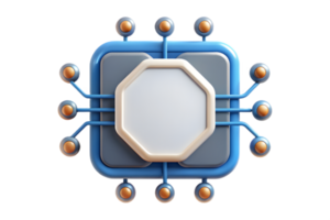 A computer processor with many small circles png