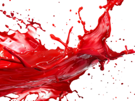 Red Liquid Splashing with a Transparent Background, An Abstract Design Element for Graphic Designers. png