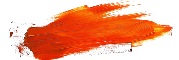 Orange Paint Stroke on Transparent Background, A Vivid Artistic Expression with a Clean Canvas png