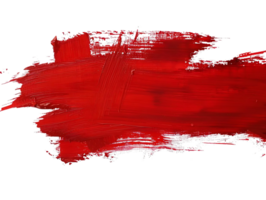 Red Paint Brush Stroke on Transparent Background, Abstract Art with Red Acrylic Paint Swirl, Creative Design Element, Bold Red Color on Clear Surface png
