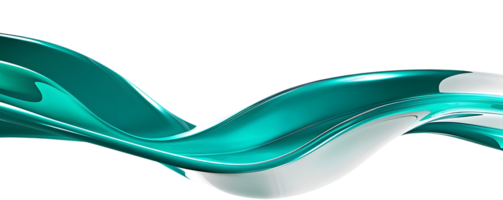 Abstract Teal Wave with Transparent Background, a Dynamic Flow of Color and Form png