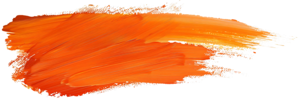 Orange Paint Stroke with Transparent Background, Abstract Texture for Design Projects png