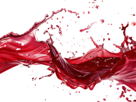 Red Liquid Splashing Against a Transparent Background, Creating a Dynamic and Energetic Visual png