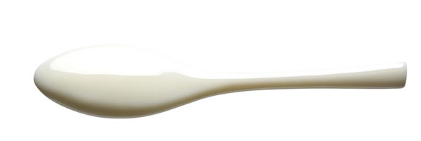 A White Ceramic Spoon with a Transparent Background, Ideal for Serving Soup or Dessert png