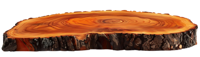 Natural Wood Slice with Transparent Background - Perfect for Craft Projects, Rustic Decor, and DIY Creations png