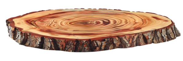 Natural Wood Tree Slice with a Transparent Background - Perfect for Crafting and DIY Projects png