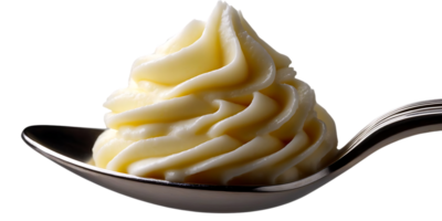 Creamy Butter Swirled in a Spoon with a Transparent Background png