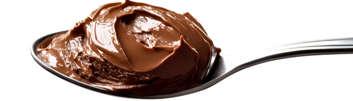 Chocolate Ice Cream Scoop on a Spoon with a Transparent Background png