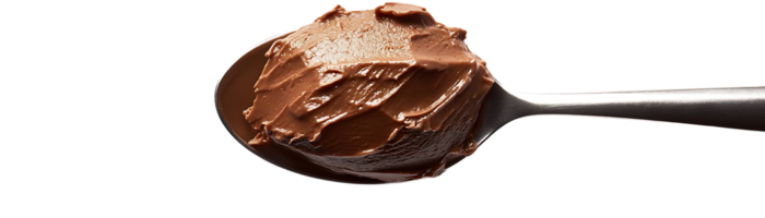 Chocolate Ice Cream Scoop on a Spoon with a Transparent Background png