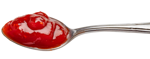 rosso salsa nel un' cucchiaio con un' trasparente sfondo png