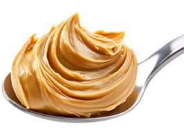 Creamy Peanut Butter on a Spoon with a Transparent Background, a Delicious Treat for Your Taste Buds png