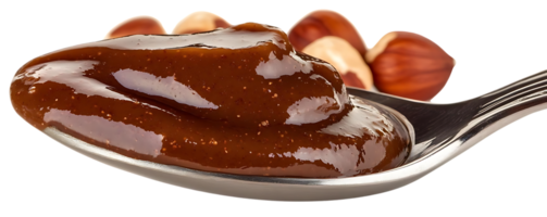 Hazelnut Spread on Spoon with a Transparent Background png