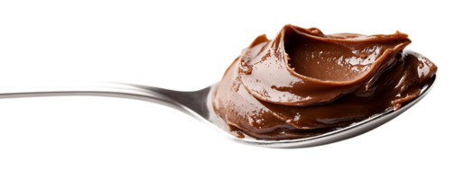 A Spoonful of Rich, Creamy Chocolate Spread with a Transparent Background png