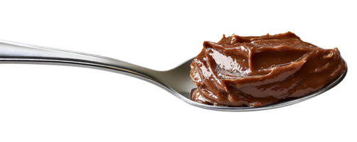 Chocolate Spread on a Spoon with a Transparent Background png