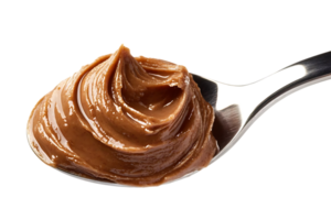 Spoonful of Creamy Almond Butter with a Transparent Background png