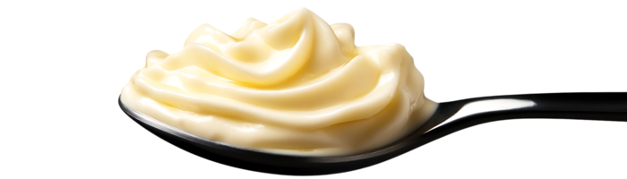 Creamy, Smooth Whipped Topping in a Spoon with Transparent Background png