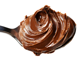 Chocolate Spread on a Spoon, Delicious and Creamy, with Transparent Background png