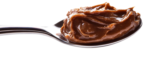 A Spoonful of Rich, Creamy Chocolate Spread on a Transparent Background png