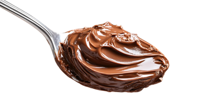 Spoonful of Delicious Chocolate Spread with a Transparent Background png