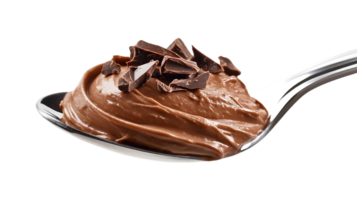 Spoonful of Chocolate Mousse with Shavings, a Delicious Treat with a Transparent Background png