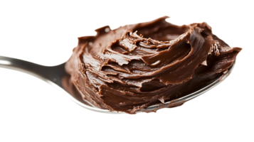 Spoonful of Delicious Chocolate Spread with a Transparent Background png