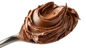 Delicious Chocolate Spread on a Spoon with a Transparent Background png