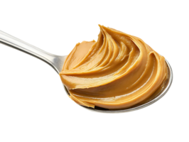 Peanut Butter Spoon on Transparent Background, Creamy Peanut Butter on Spoon Isolated png