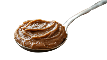 Spoonful of Smooth Almond Butter with a Transparent Background png