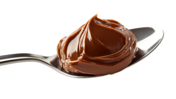Delicious Chocolate Spread on a Spoon with a Transparent Background png