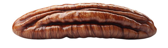 Pecan Nut Isolated on Transparent Background A Close-Up View of a Shiny, Brown Pecan Nut, Ideal for Food Photography and Design. png