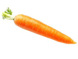 A Fresh Orange Carrot with Green Top, Isolated on Transparent Background png