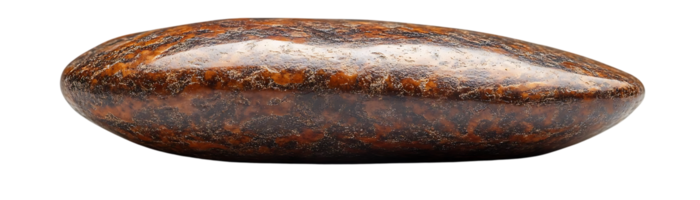 Polished Brown Stone with Transparent Background, Isolated on Black for Graphic Design and Visuals png