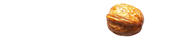 A Single Walnut Isolated on a Transparent Background, Displaying Its Intricate Texture and Rich Brown Hues. png