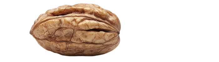 uma solteiro noz concha, isolado em uma transparente fundo, com uma único padronizar png
